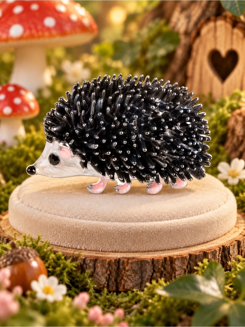 The Eleanor Collection Enchanted Hedgehog Brooch • Whimsical Statement Pin